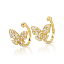 Load image into Gallery viewer, Butterfly Ear Cuff helix gold
