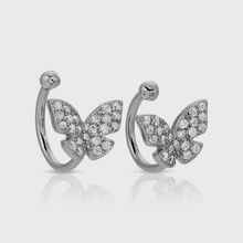 Load image into Gallery viewer, Butterfly Ear Cuff wrap helix silver
