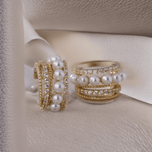 VINTAGE FRESH PEARL HOOP EARRINGS | Pearl C Shaped Earring | Pearls Stud Earrings | Cz Earrings | Small C Shape Studs | Luxury Wedding Earrings for Woman Gift - Luna Jewelry