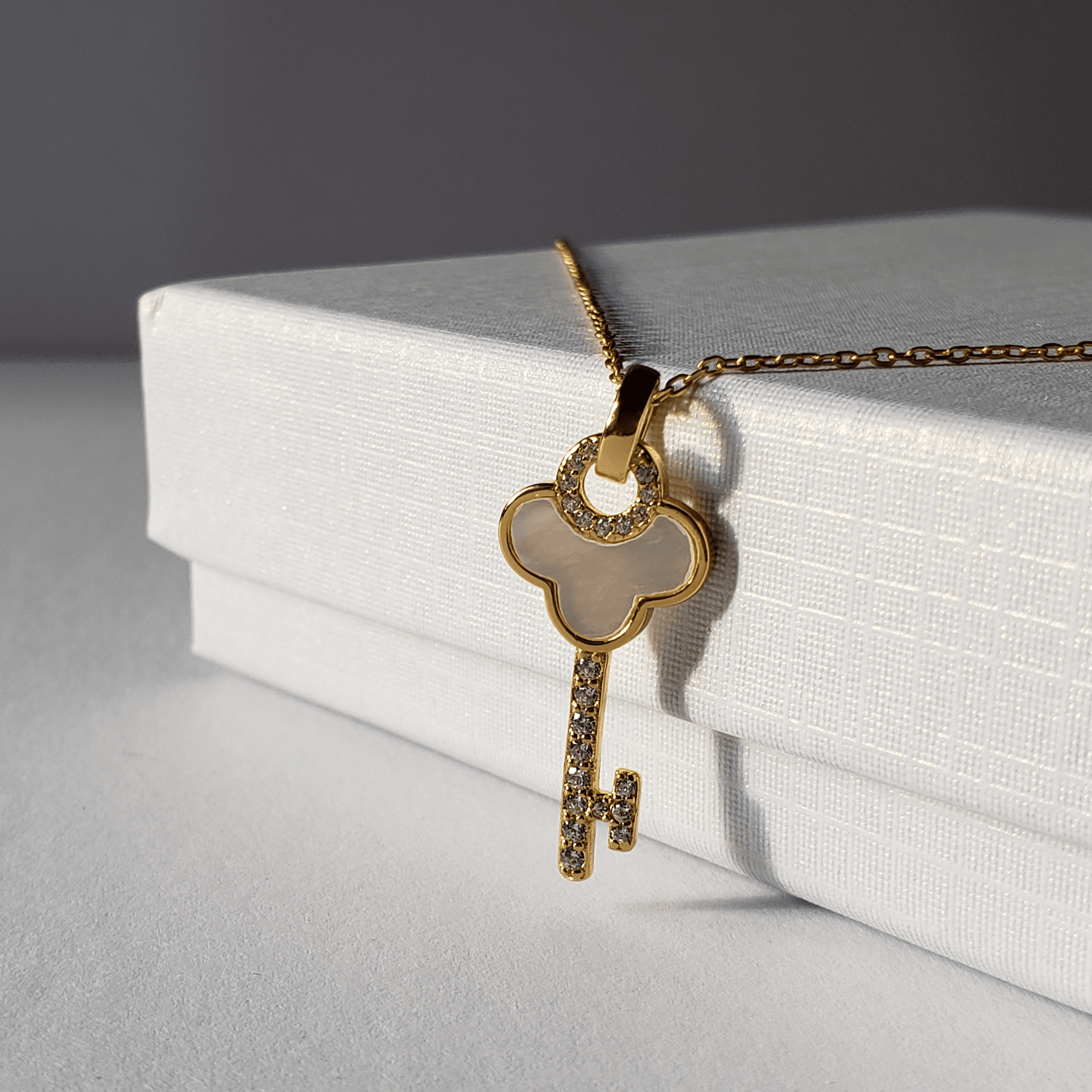 Mother of Pearl Key Necklace 925 Silver • Gold Vermeil Key Pendant, Silver  Key, Delicate Necklace Sterling Silver