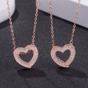 Admiration 18k Rose Gold-Plated Crystal Pendant Necklace • Heart Necklace • Bored Without You necklace • Sterling silver - Luna Jewelry