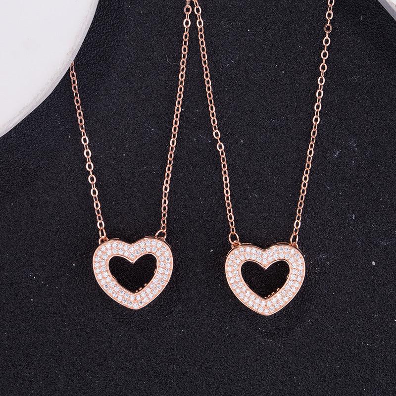 Admiration 18k Rose Gold-Plated Crystal Pendant Necklace • Heart Necklace • Bored Without You necklace • Sterling silver - Luna Jewelry