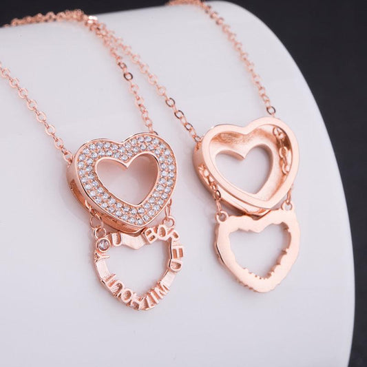 Admiration 18k Rose Gold-Plated Crystal Pendant Necklace • Heart Necklace • Bored Without You necklace • Sterling silver - Luna Jewelry