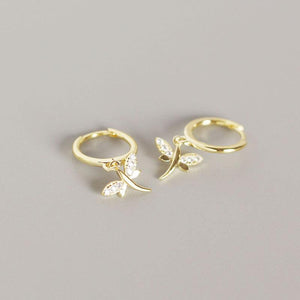 Dragonfly Hoop Earring Huggie • 925 Sterling Silver • Hypoallergenic Small Huggie Hoop Earrings Gold Plated Cubic Zirconia for Women Girls Jewelry Gifts - Luna Jewelry
