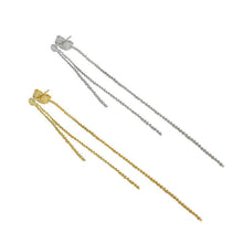 Load image into Gallery viewer, Long Chain Dangle Earrings - Chain Drop Earrings - Minimalist Chain Earrings - Dainty Dangle Earring - Long Tassel Earrings - Sterling silver - Luna Jewelry
