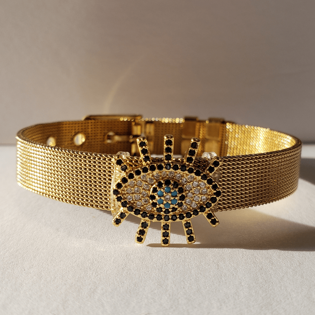 Athens Evil Eye Mesh Bracelet - Luna Jwl