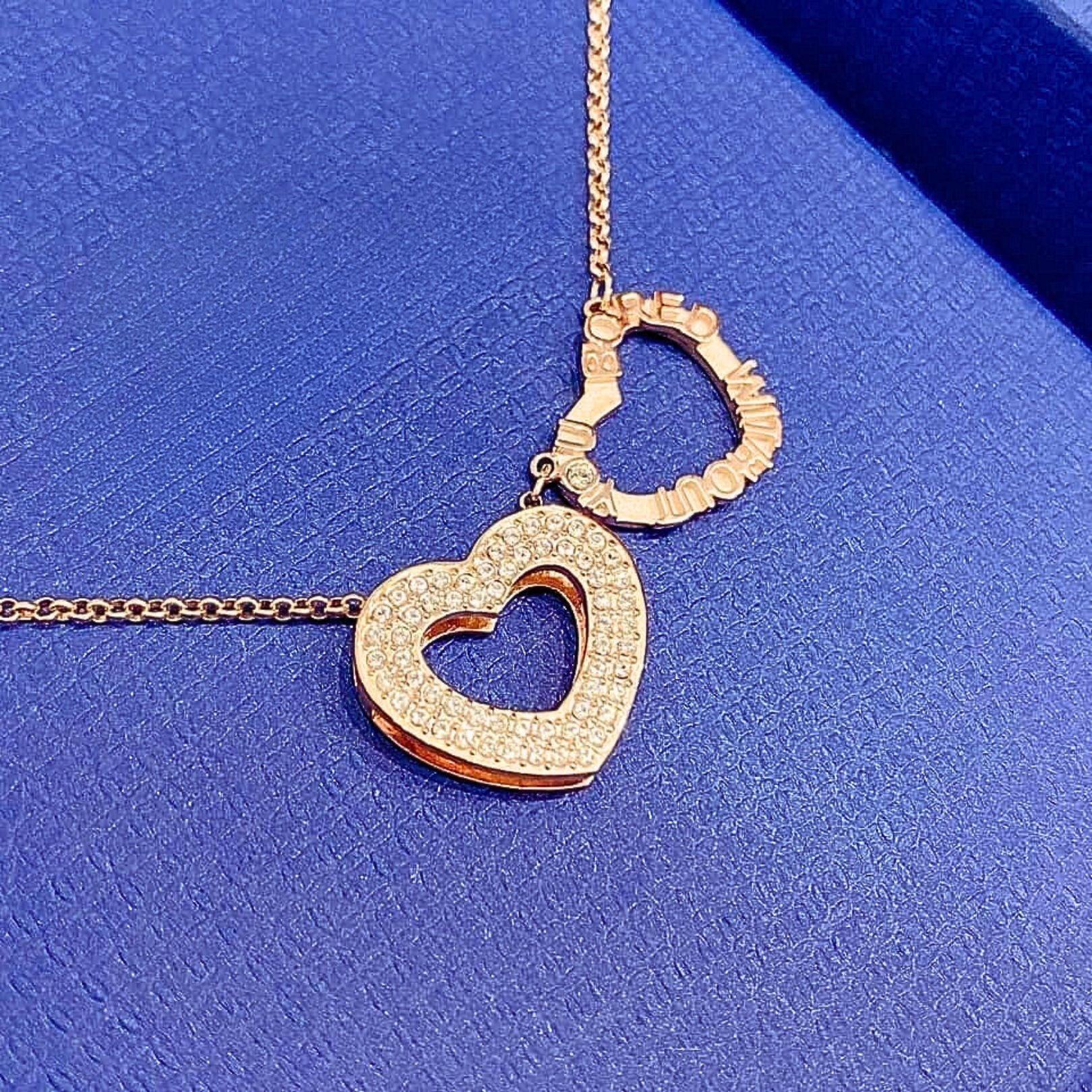 Admiration 18k Rose Gold-Plated Crystal Pendant Necklace • Heart Necklace • Bored Without You necklace • Sterling silver - Luna Jewelry