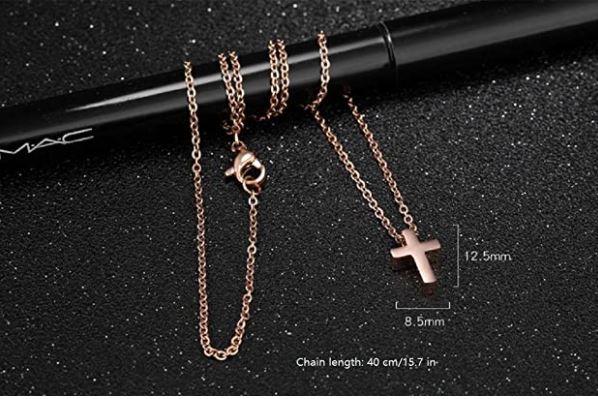 Cross Black Necklace Steel for Men Women • Cross Necklace for Men Boys • Cross Pendant Strength Stainless Steel Necklaces - Luna Jewelry